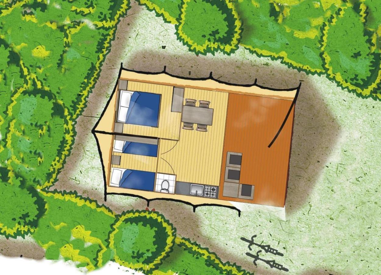 Glamping Les Arbres, Luxe Safaritent Met Zwembad Cronat Bagian luar foto